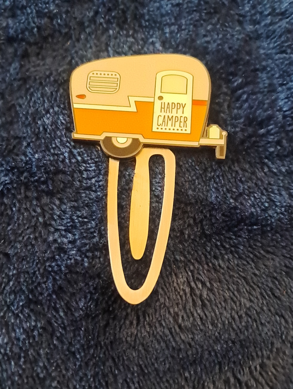 Retro Happy Camper RV Metal Bookmark